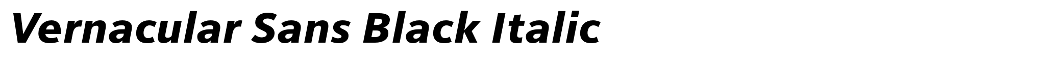 Vernacular Sans Black Italic image